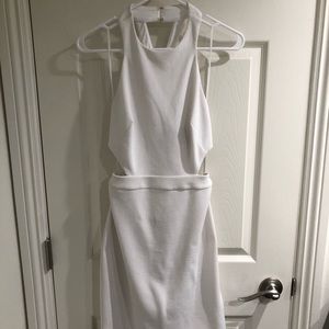 White Express open back, side cut out dress